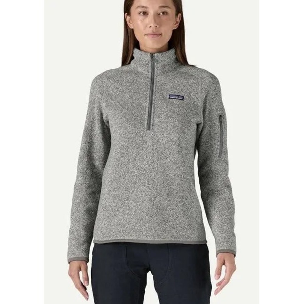 Patagonia Womens M Better Sweater 1/4 Zip Fleece Pullover Gray Hiking Fall
